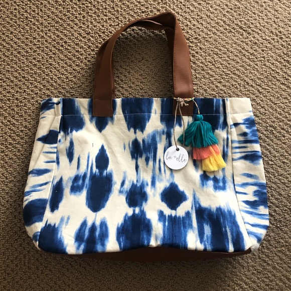 NIB Laguna Blue Tie Dye Tote - Picture 2 of 4